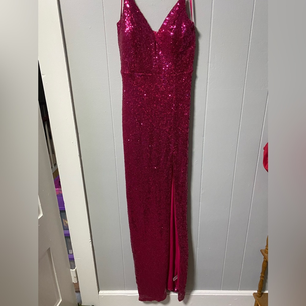 Pink sequins Prom dress